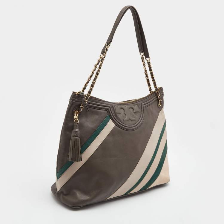 Pre Owned Tory Burch Multicolor Leather Alexa Hobo