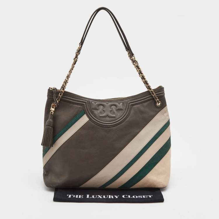 Pre Owned Tory Burch Multicolor Leather Alexa Hobo
