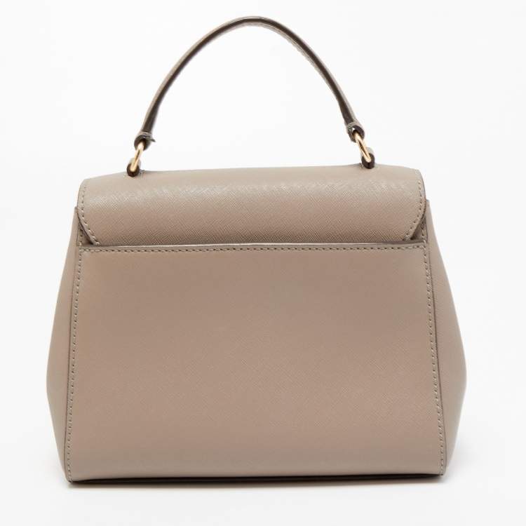 Pre Owned Tory Burch Beige Leather Small Robinson Top Handle Bag