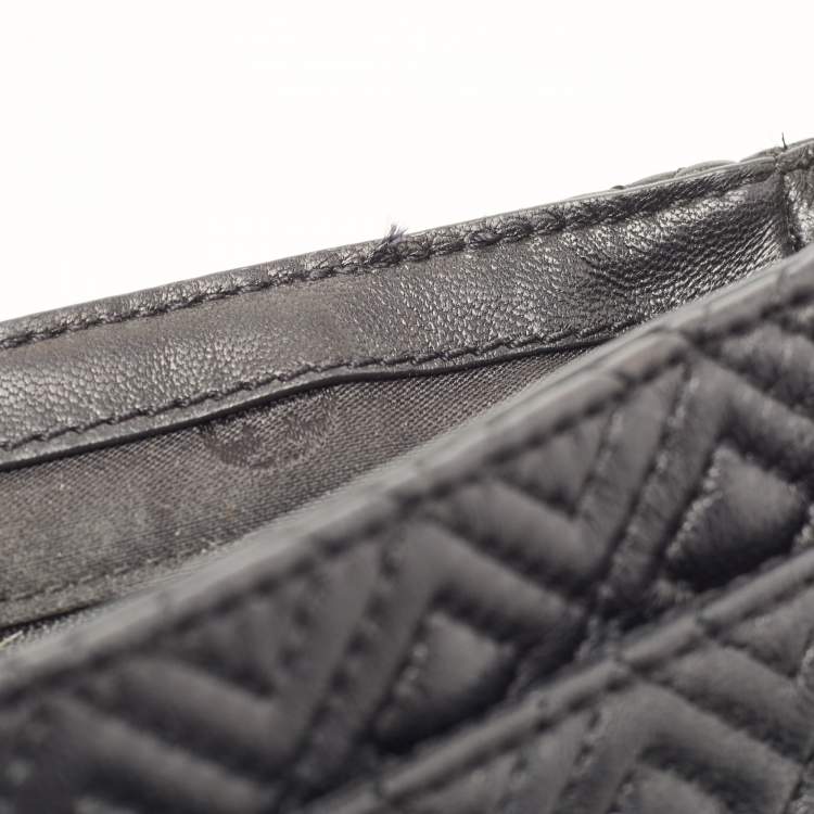 Pre Owned Tory Burch Black Quilted Leather Marion Crossbody Bag