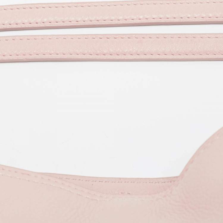 Pre Owned Tory Burch Light Pink Leather Small Britten Slouchy Tote