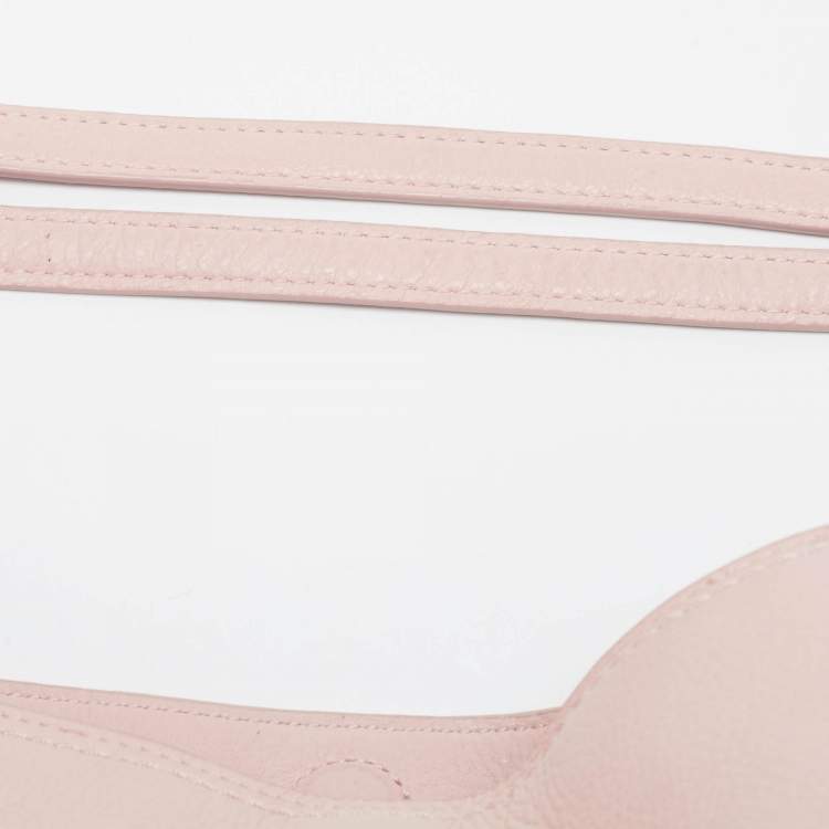 Pre Owned Tory Burch Light Pink Leather Small Britten Slouchy Tote