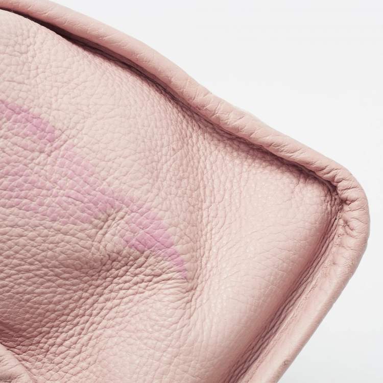 Pre Owned Tory Burch Light Pink Leather Small Britten Slouchy Tote