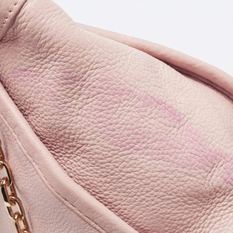 Pre Owned Tory Burch Light Pink Leather Small Britten Slouchy Tote