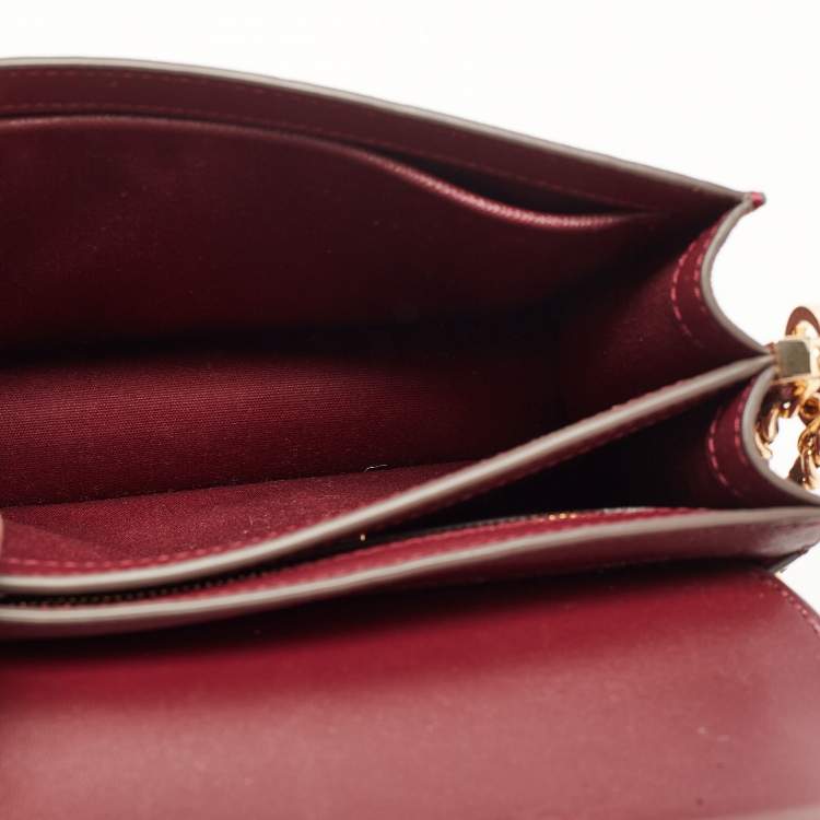 Pre Owned Tory Burch Burgundy Leather Robinson Convertible Shoulder Bag