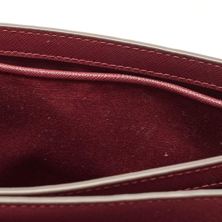 Pre Owned Tory Burch Burgundy Leather Robinson Convertible Shoulder Bag