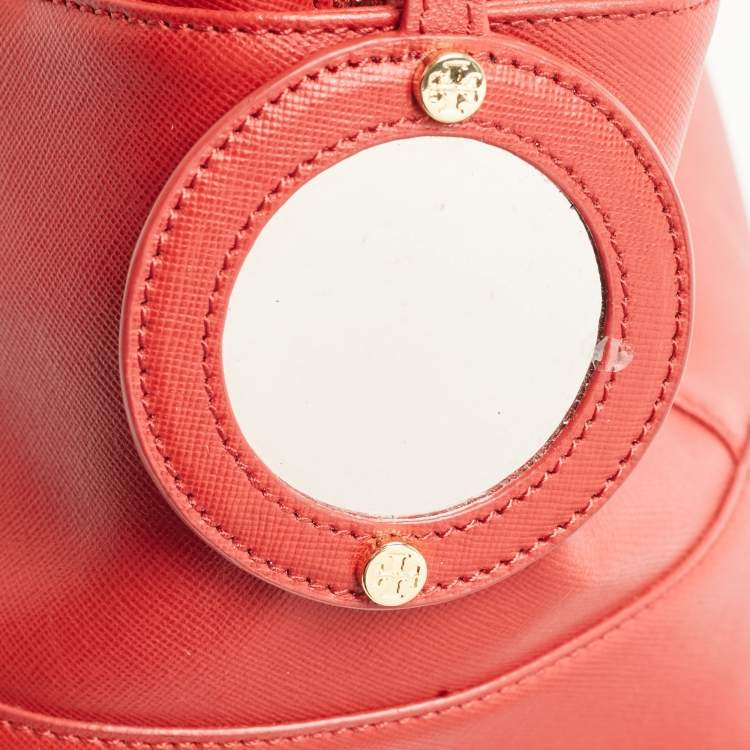 Pre Owned Tory Burch Red Leather Robinson Middy Satchel 