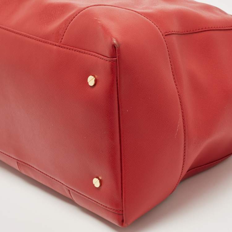 Pre Owned Tory Burch Red Leather Robinson Middy Satchel 