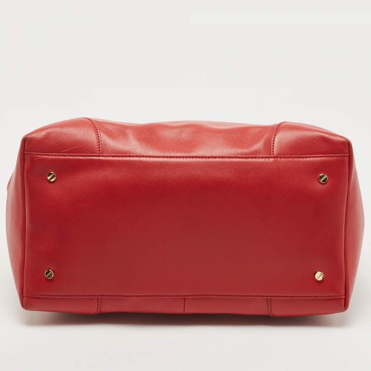 Pre Owned Tory Burch Red Leather Robinson Middy Satchel 