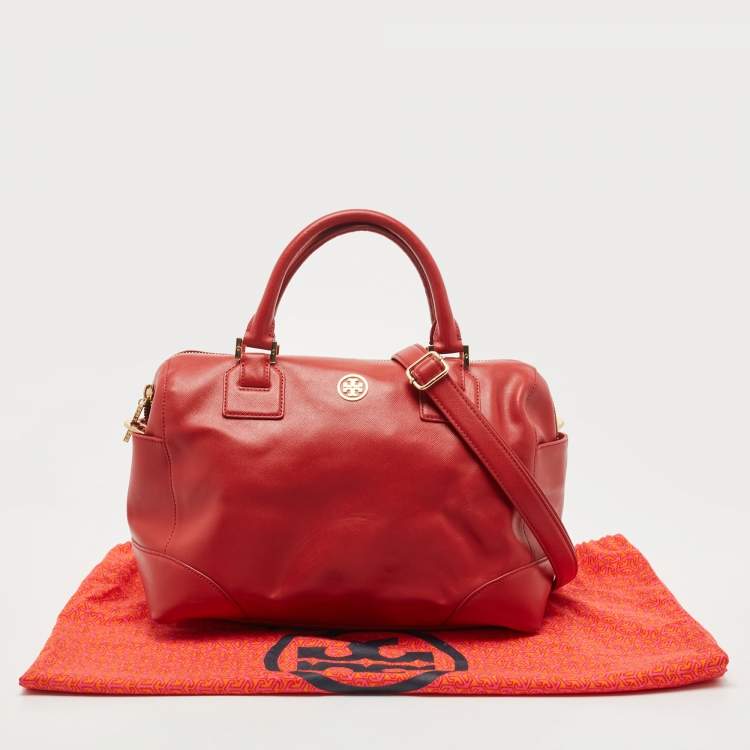 Pre Owned Tory Burch Red Leather Robinson Middy Satchel 