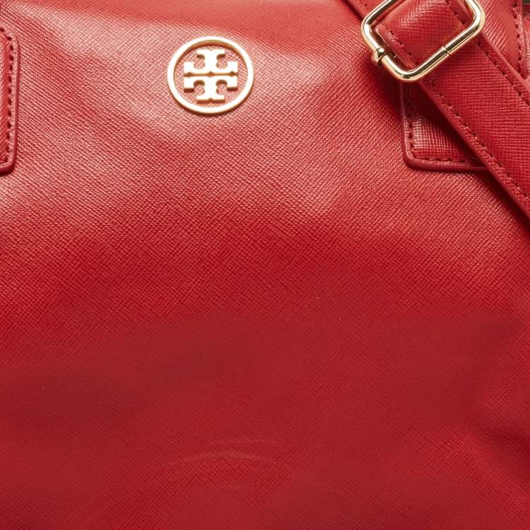 Pre Owned Tory Burch Red Leather Robinson Middy Satchel 