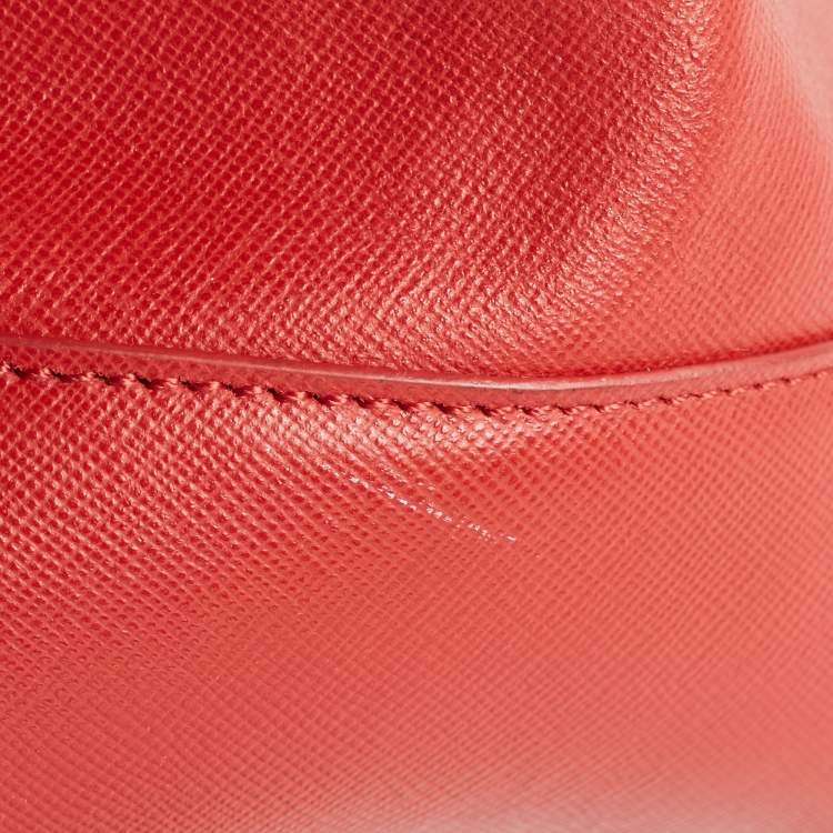 Pre Owned Tory Burch Red Leather Robinson Middy Satchel 