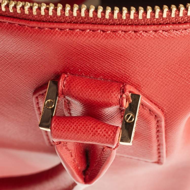 Pre Owned Tory Burch Red Leather Robinson Middy Satchel 