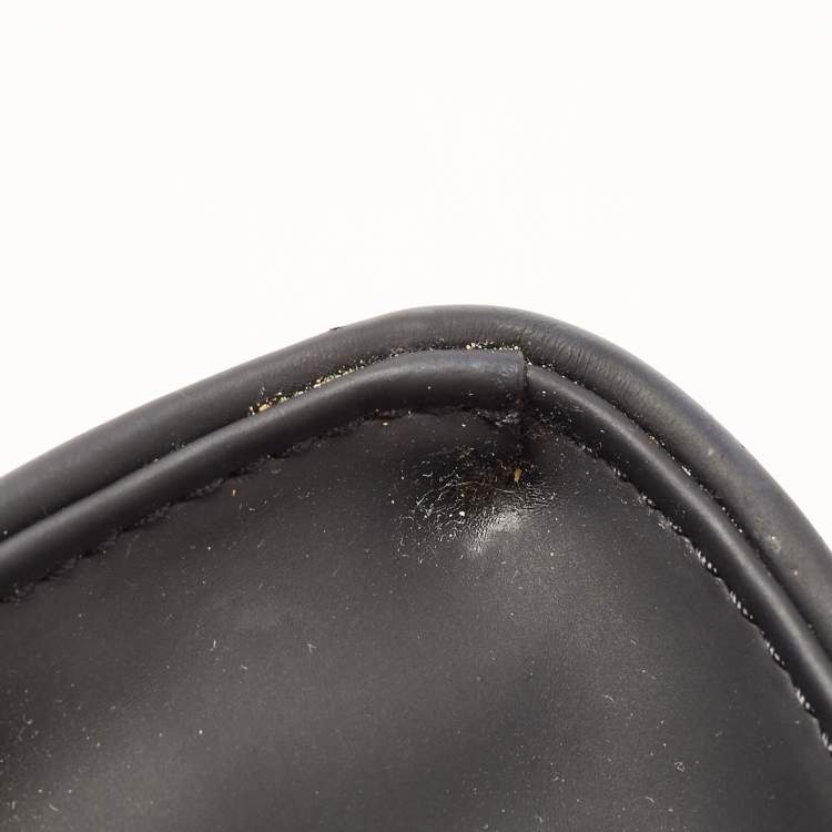 Pre Owned Tory Burch Black Matte Rubber PU Small Fleming Shoulder Bag