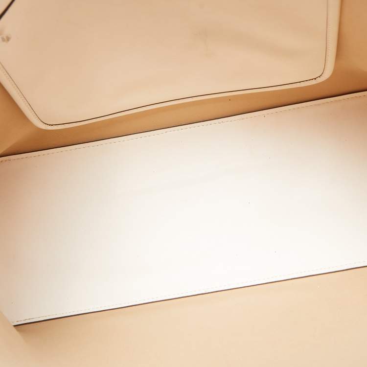 Pre Owned Tory Burch White/Multicolor Coated Canvas and Leather Geo Shopper Tote