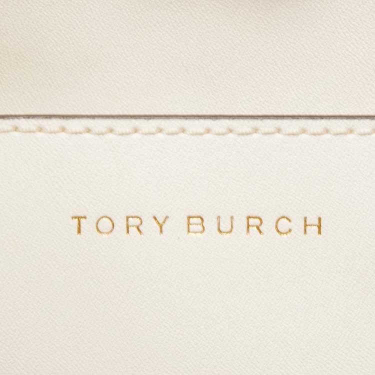 Pre Owned Tory Burch White/Multicolor Coated Canvas and Leather Geo Shopper Tote