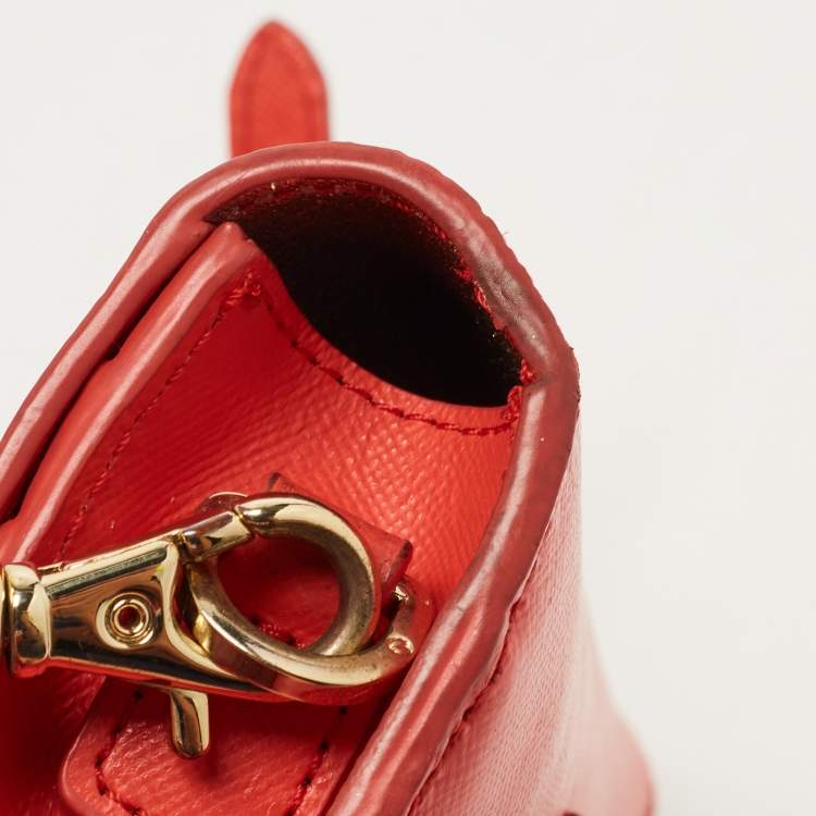 Pre Owned Tory Burch Red Saffinao Leather Mini Robinson Crossbody Bag