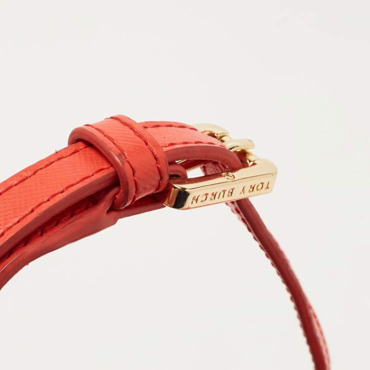 Pre Owned Tory Burch Red Saffinao Leather Mini Robinson Crossbody Bag