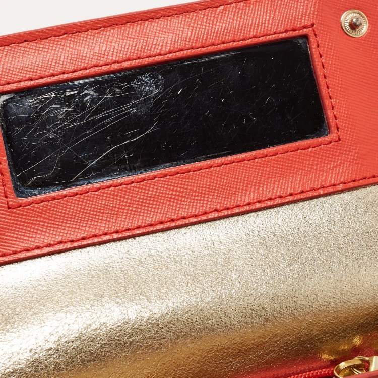 Pre Owned Tory Burch Red Saffinao Leather Mini Robinson Crossbody Bag