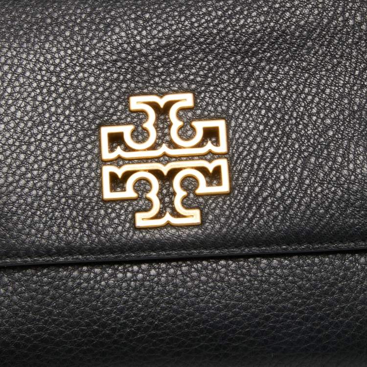 Pre Owned Tory Burch Black Leather Britten Crossbody Bag