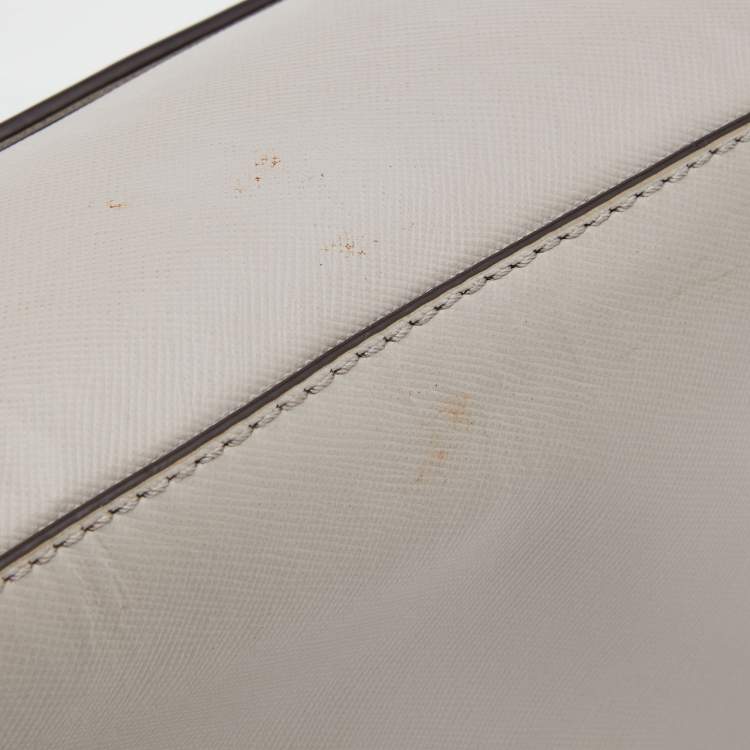 Pre Owned Tory Burch Taupe Leather Robinson Flap Shoulder Bag 