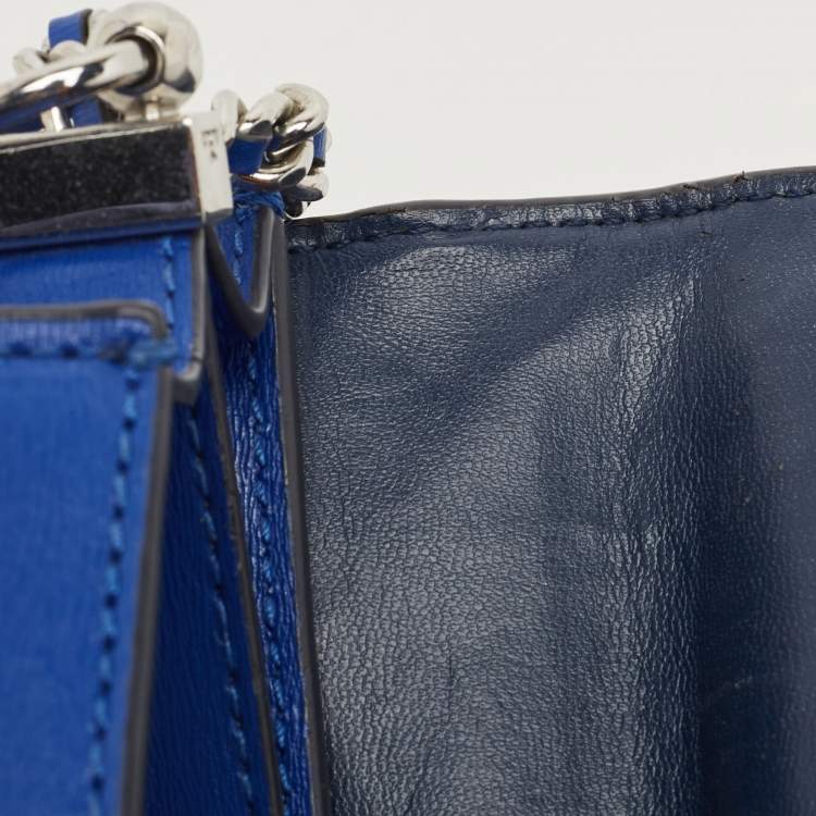 Pre Owned Tory Burch Blue Leather Robinson Convertible Shoulder Bag