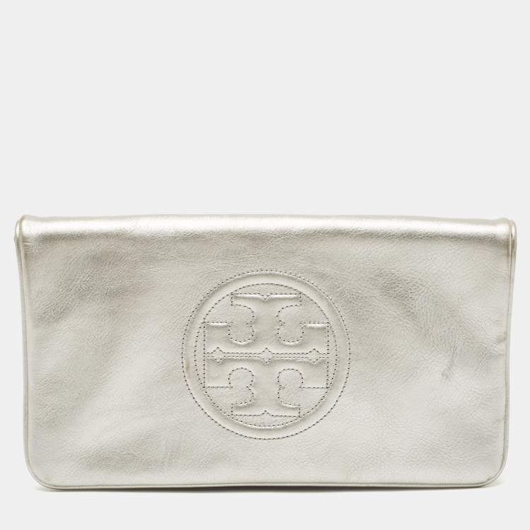 Tory burch hot sale silver clutch