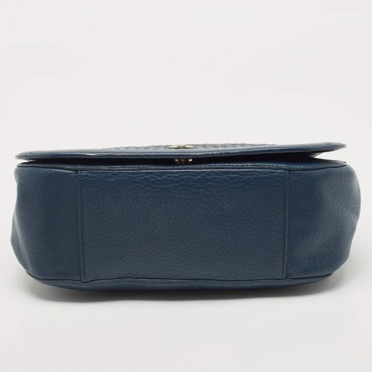 Pre Owned Tory Burch Navy Blue Quilted Leather Bryant Shoulder Bag