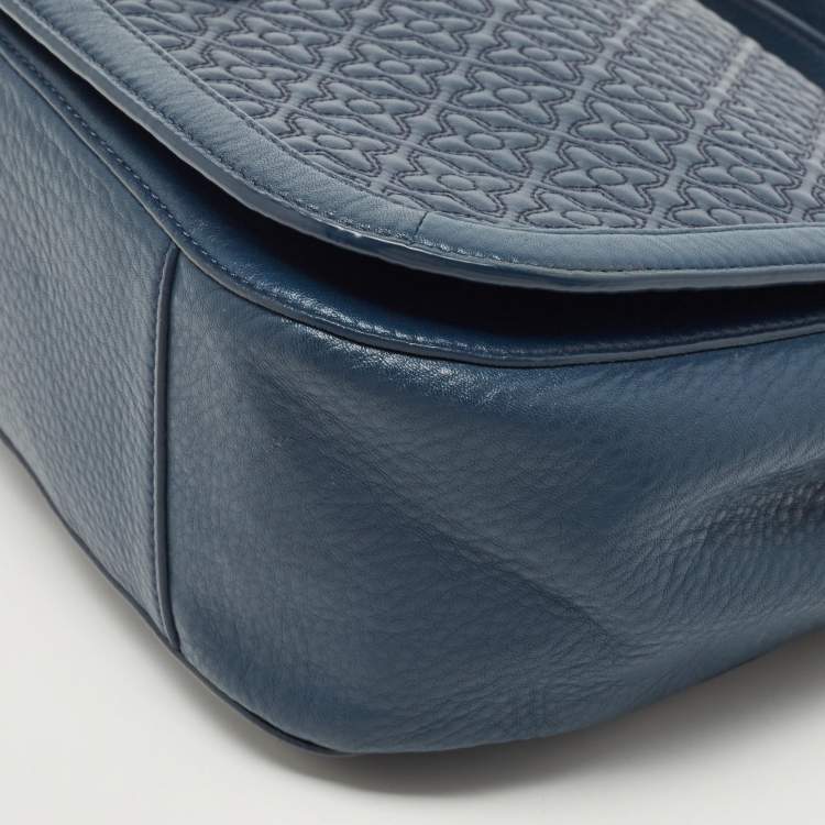 Pre Owned Tory Burch Navy Blue Quilted Leather Bryant Shoulder Bag