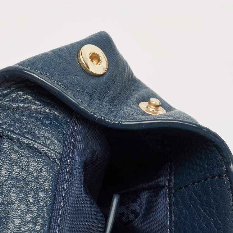 Pre Owned Tory Burch Navy Blue Quilted Leather Bryant Shoulder Bag