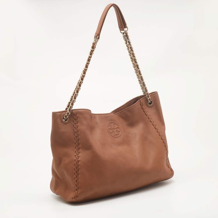 Pre Owned Tory Burch Brown Leather Marion Tote