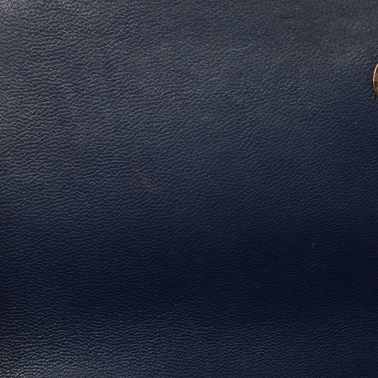 Pre Owned Tory Burch Navy Blue Leather Small Fleming Shoulder Bag