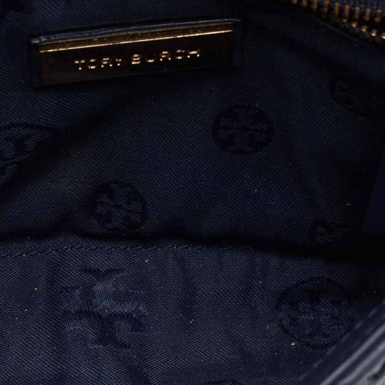 Pre Owned Tory Burch Navy Blue Leather Small Fleming Shoulder Bag