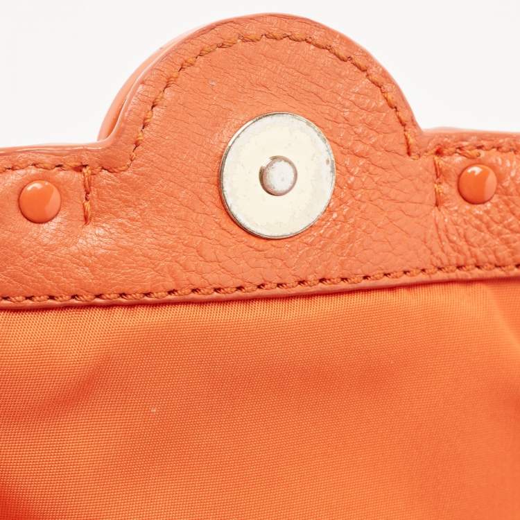 Pre Owned Tory Burch Orange Leather Amanda Crossbody Bag