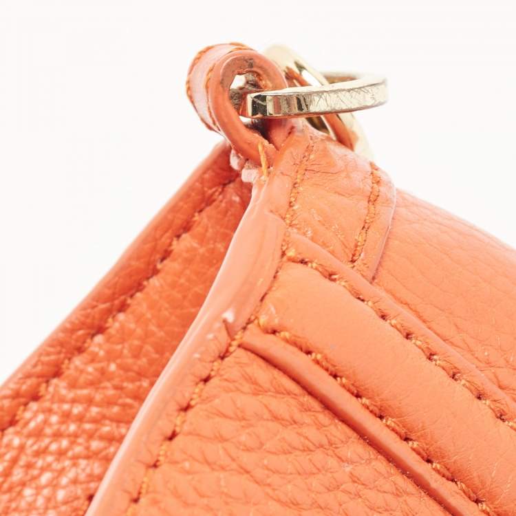Pre Owned Tory Burch Orange Leather Amanda Crossbody Bag