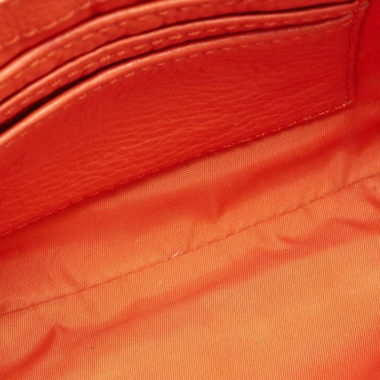 Pre Owned Tory Burch Orange Leather Amanda Crossbody Bag
