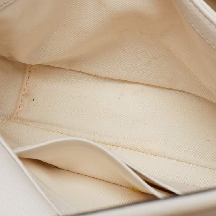 Pre Owned Tory Burch Off White Leather Mini Kira Shoulder Bag