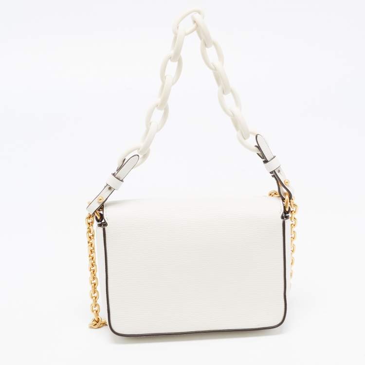 Pre Owned Tory Burch Off White Leather Mini Kira Shoulder Bag