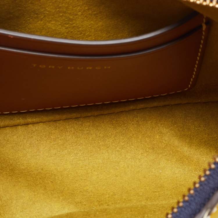 Pre Owned Tory Burch Multicolor Woven Leather 151 Mercer Crescent Shoulder Bag