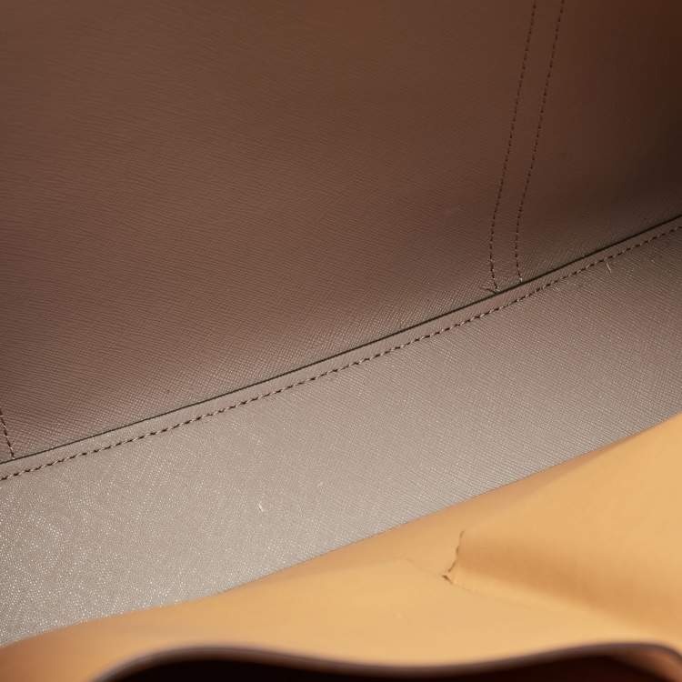 Pre Owned Tory Burch Brown Leather Triple Compartment Perry Tote