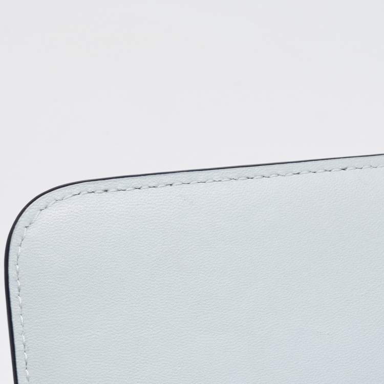 Pre Owned Tory Burch Pale Blue Leather Fleming Shoulder Bag