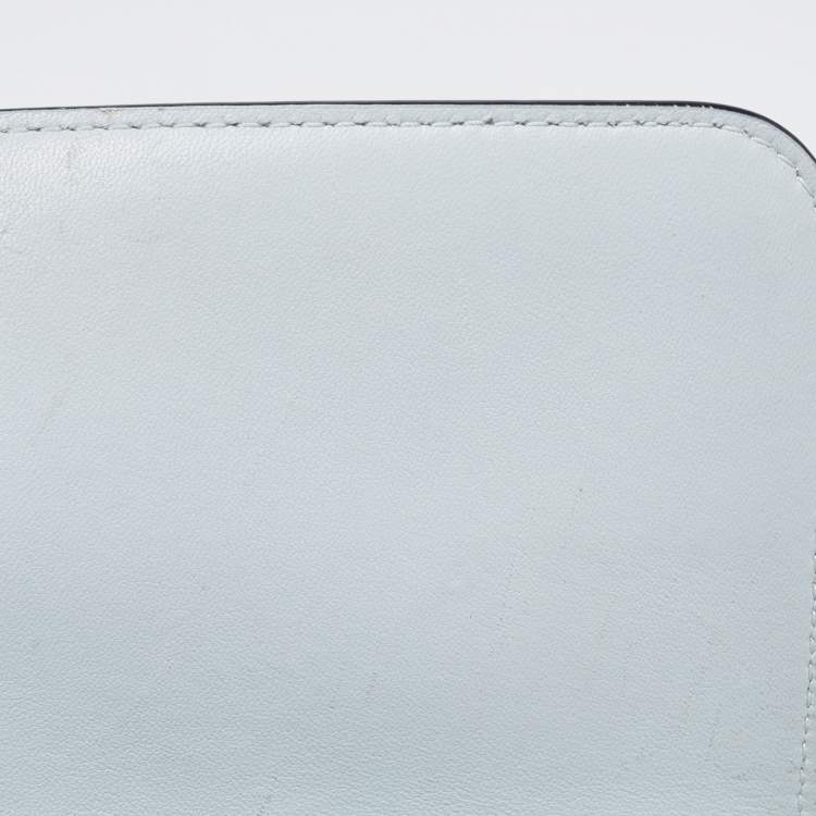 Pre Owned Tory Burch Pale Blue Leather Fleming Shoulder Bag