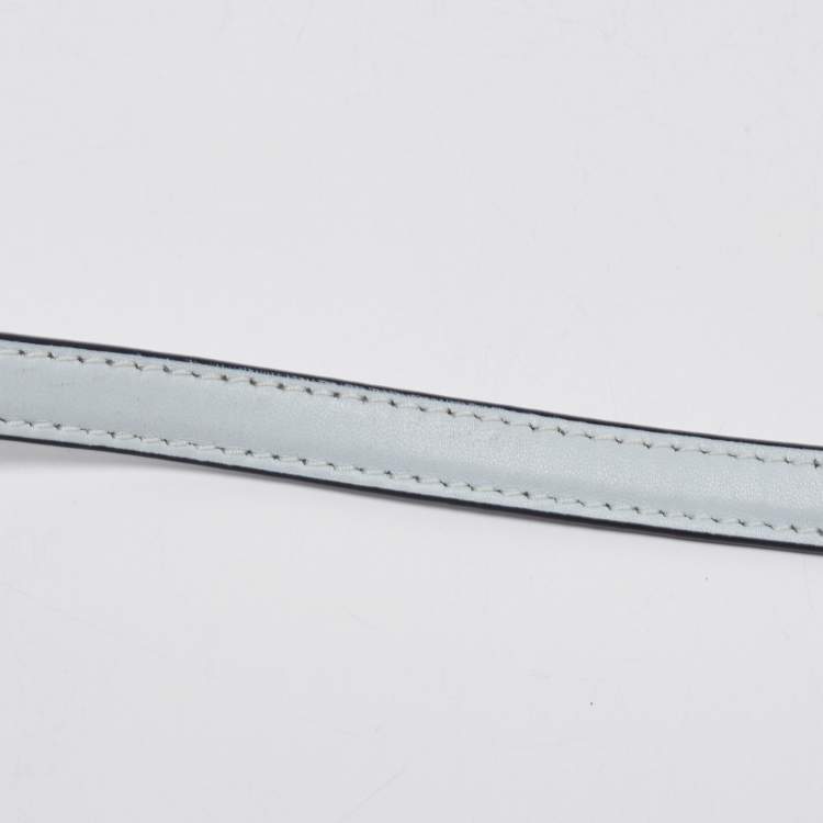 Pre Owned Tory Burch Pale Blue Leather Fleming Shoulder Bag