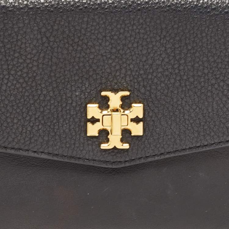 Pre Owned Tory Burch Black Leather Kira Chain Clutch