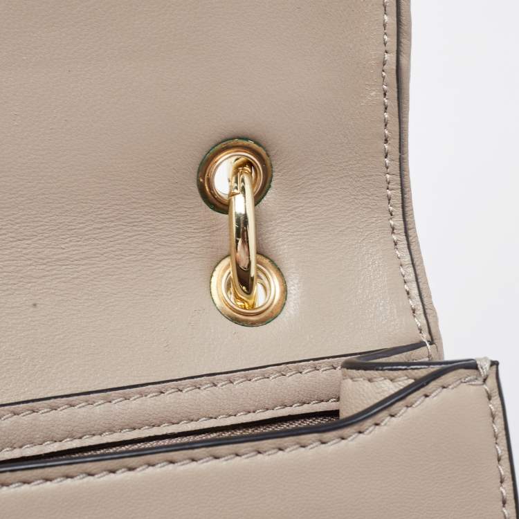 Pre Owned Tory Burch Taupe Leather Mini Alexa Crossbody Bag