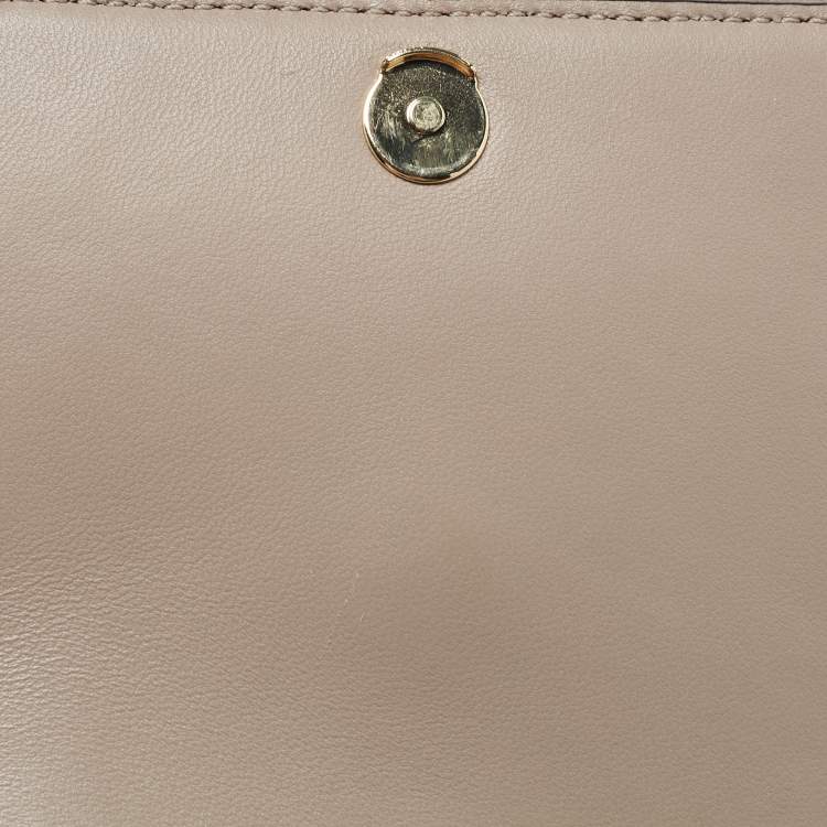 Pre Owned Tory Burch Taupe Leather Mini Alexa Crossbody Bag