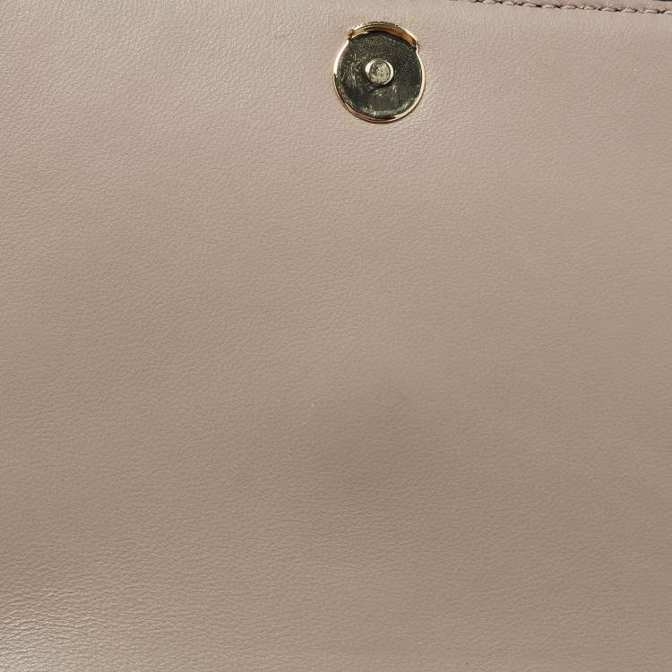 Pre Owned Tory Burch Taupe Leather Mini Alexa Crossbody Bag