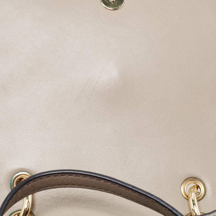 Pre Owned Tory Burch Taupe Leather Mini Alexa Crossbody Bag