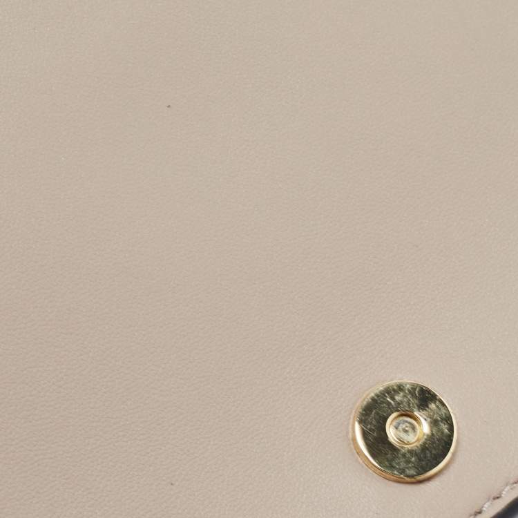 Pre Owned Tory Burch Taupe Leather Mini Alexa Crossbody Bag