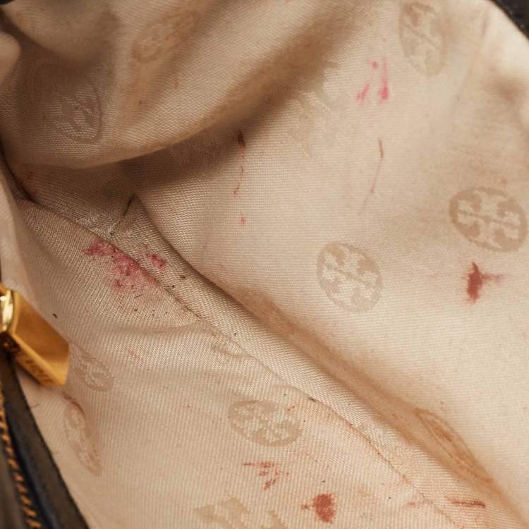 Pre Owned Tory Burch Black Leather Amanda Logo Crossbody Bag